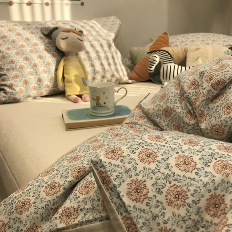 

Vintage pastoral flower bedding set,european american cotton twin full queen home textile flat sheet pillow case duvet cover