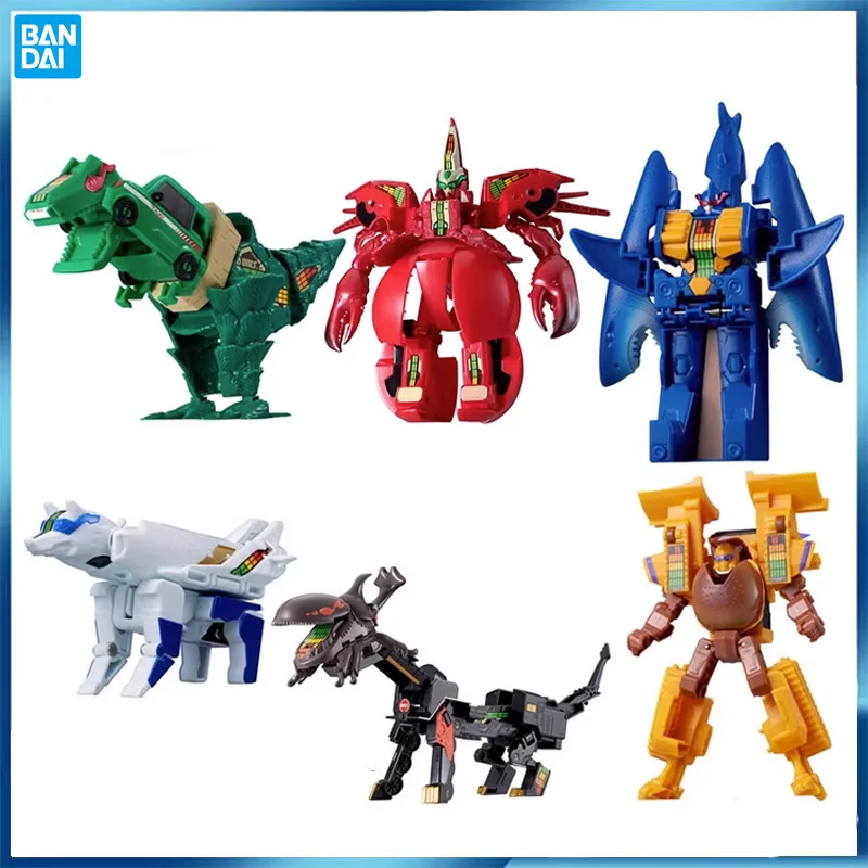 

Bandai Original Combined Deformation Robot Tyrannosaurus Rex Shark Lobster Bulldozer Assembly Toy Action Figure Collect Model