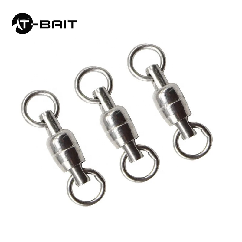

50pcs-10pcs/bag fishing gear stainless steel silver accessories two-way bearing swivel connector 8 word ring fishing rolling