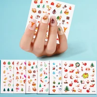 1224 sheets christmas 3d nail sticker cute snowmansnowflake xmas sticker for nails art decoration manicure nail decals sticker