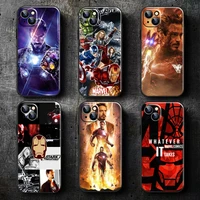 marvel avengers iron man for iphone 13 12 11 pro max mini x xr xs max 5 5s 6 6s 7 8 plus phone case funda coque liquid silicon