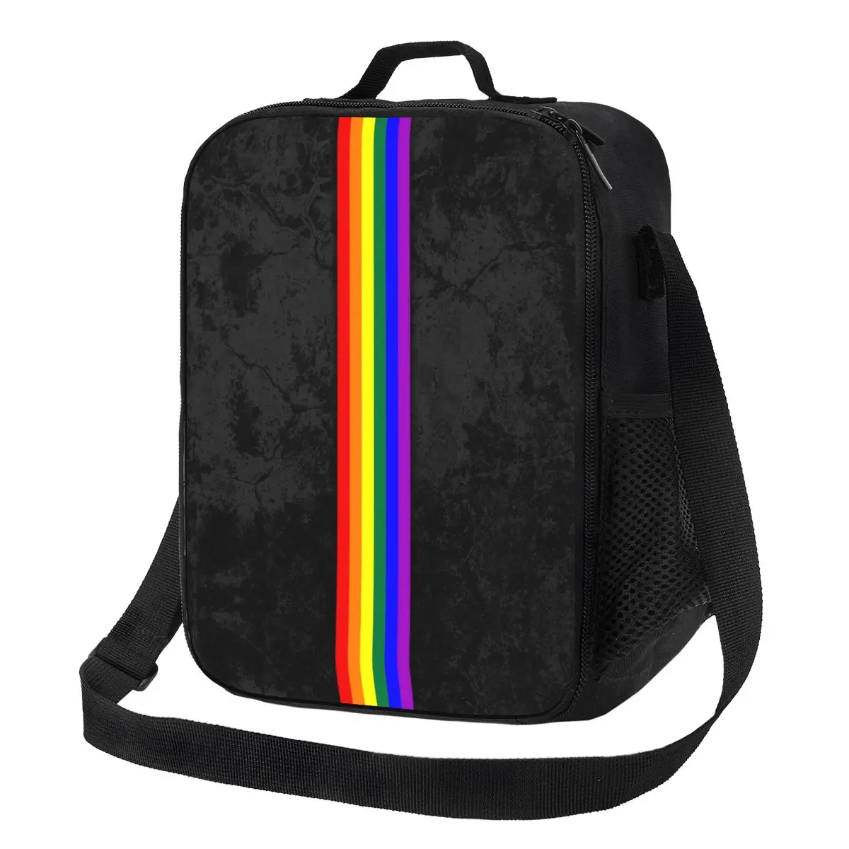 

Distressed Pride Flag Stripe Portable Lunch Boxes Leakproof LGBT Gay Lesbian Cooler Thermal Food Insulated Lunch Bag Kids