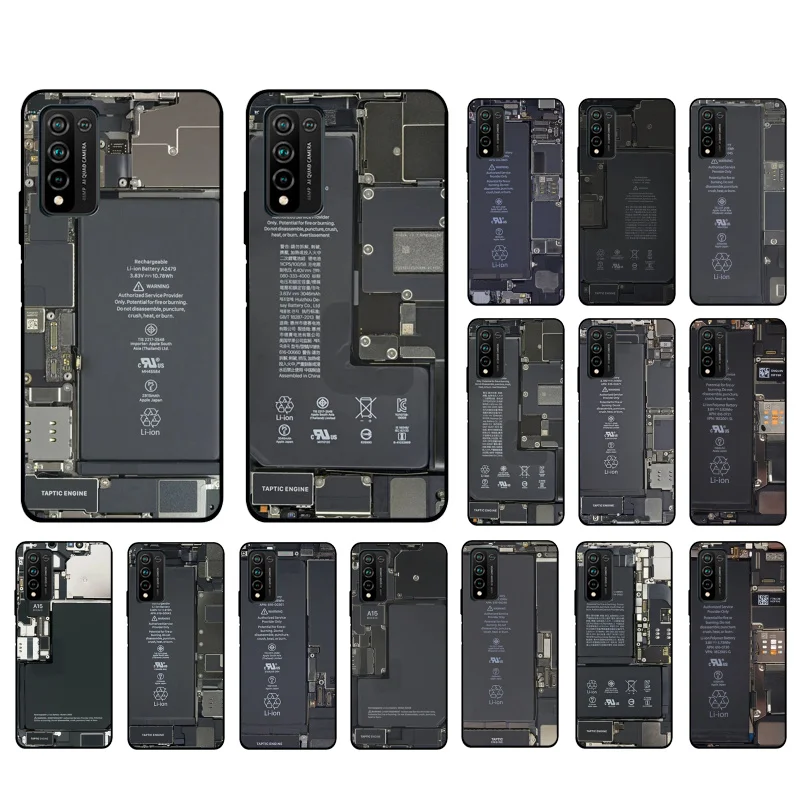 

Battery Phone Case for Huawei Honor X9 X8 X7 X6 70 50 60 Pro 10X 20 Lite 20 Pro 8X 9X 9A 9S 10i Motherboard Circuit board Funda