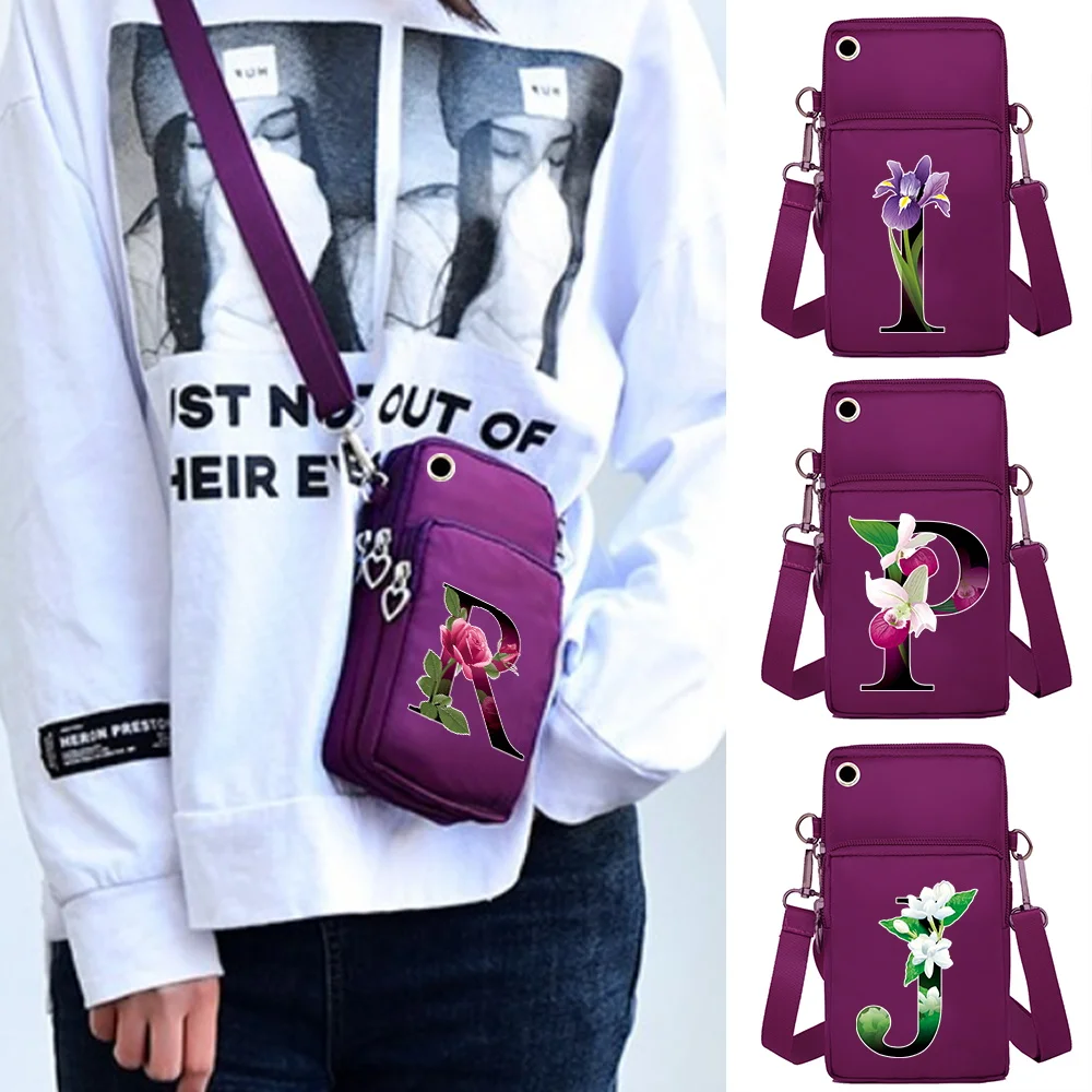 

Mobile Phone Bags 2022 Women Shoulder Bag Wrist Pack Flower Color Print Wallets for Apple/Huawei/Xiaomi Cell Phone Arm Packet