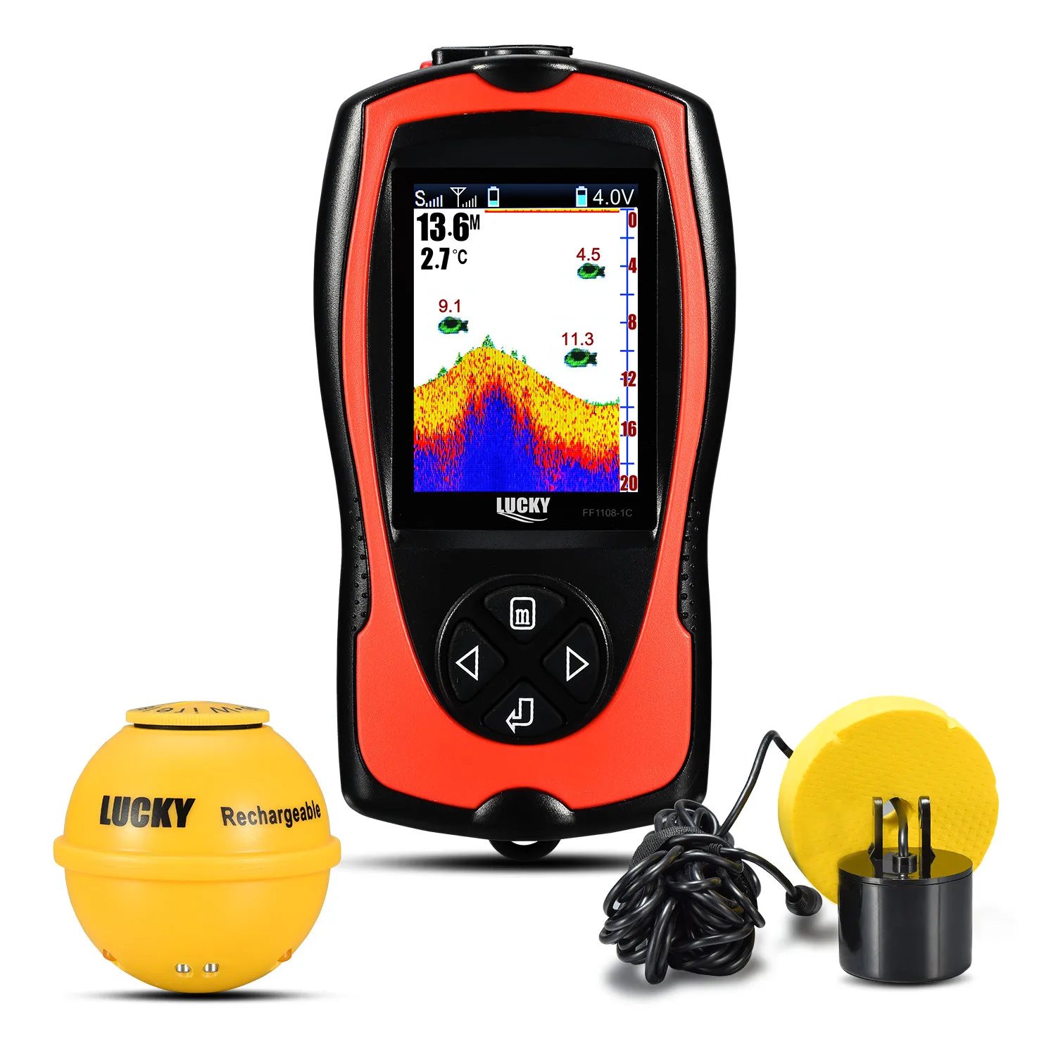 LUCKY FF1108-1CLA Portable Echo Sounder for ice fishing Depth Sonar Sounder Alarm Waterproof  sonar fish