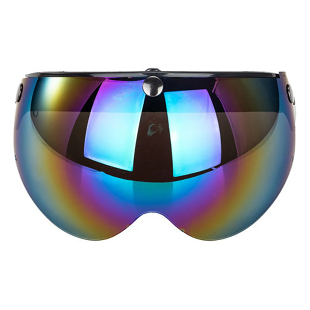 

Outdoor 3-Snap Anti-fog Front Flip Up Windproof Professional Motorcycle Helmet Visor Scratchproof Protection Lens Anti UV Retro
