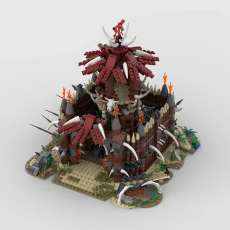 Кольца Модель фильма Moc Building Bricks Orc Watchtower и Technology Burrow Модульный блок Подарок