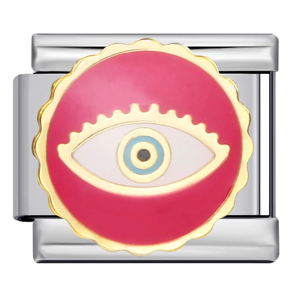 Модный дизайн Devil Eyes Fit 9 мм итальянский браслет из нержавеющей стали с подвесками