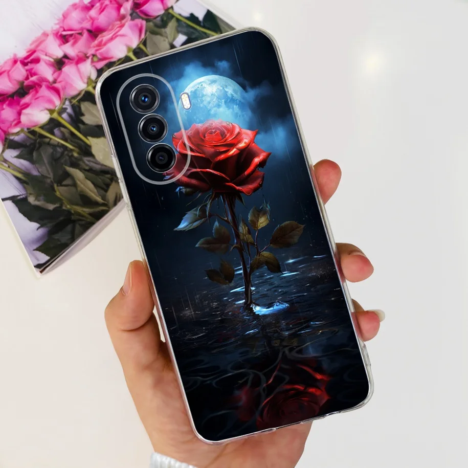 Фото Чехол для Huawei Nova Y70 чехол для Nova Y70 Plus ударопрочный прозрачный силиконовый мягкий бампер с милыми цветами для Huawei Nova Y71 Y 70 чехлы №5