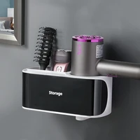 wall mounted storage racks no trace stickers creative suction cup hair dryer holder comb rack stand bathroom supplies simplicity