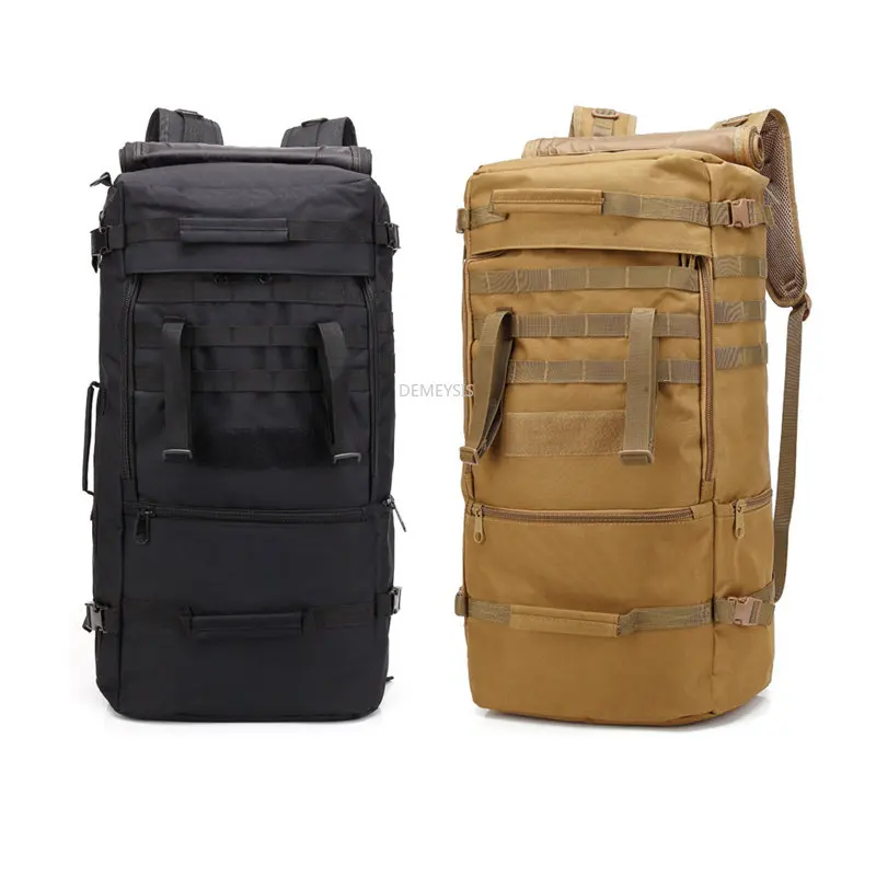 

60L Mountaineering Bags Concealed Shoulder Strap Military Combat Tactical Training Backpack Outdoor Backpacks with Rain Cover