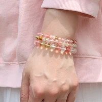 3pcsset natural stone bracelets 4 6 8 mm elastic braided beaded bracelet for women men friendship jewelry gifts wholesale