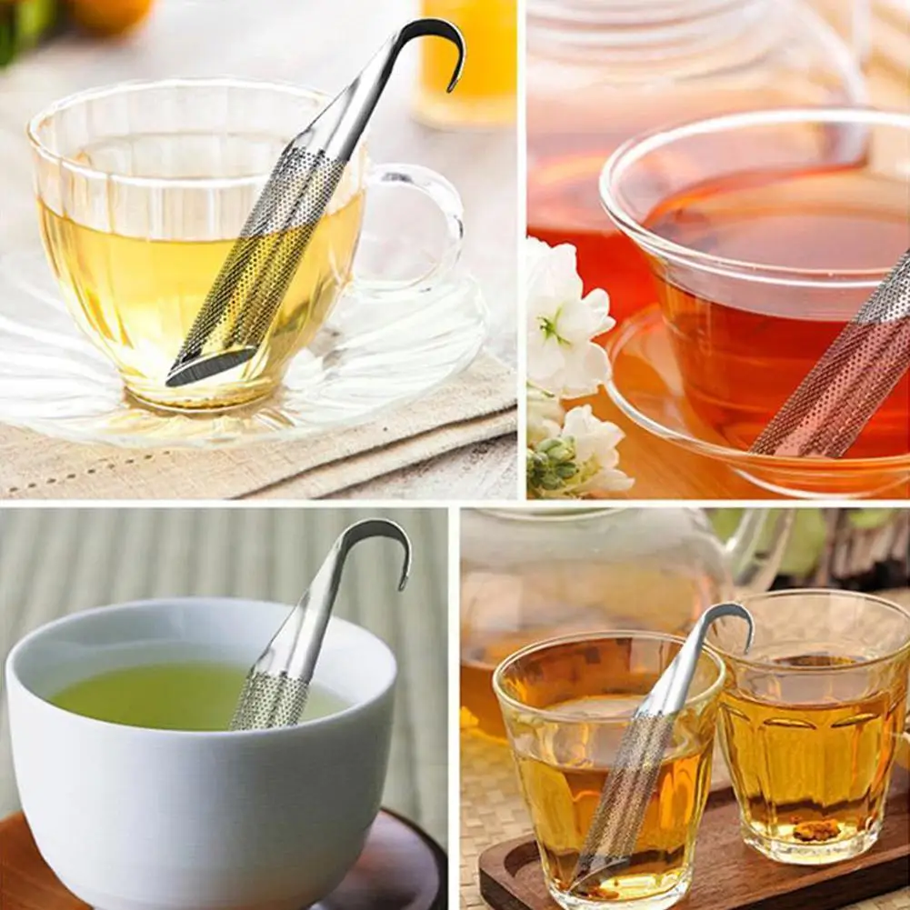

1pcs Steel Tea Strainer Infuser Steel Tea Pipe New Hangingtea Tea Accessories Strainer Kitchen Cup Filter T5q8