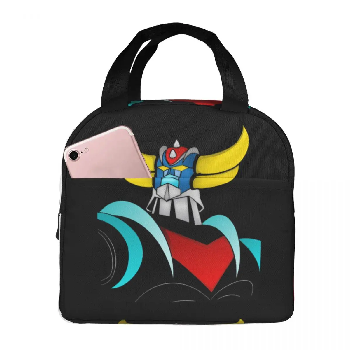 Grendizer Goldorak Lunch Bags Portable Insulated Cooler Mazinger Z Anime Robot Thermal Cold Food School Lunch Box for Women Girl