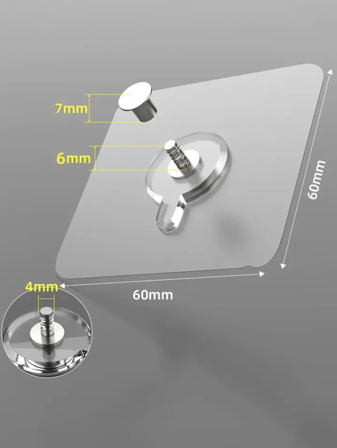

Прозрачные самоклеящиеся крючки из ПВХ
