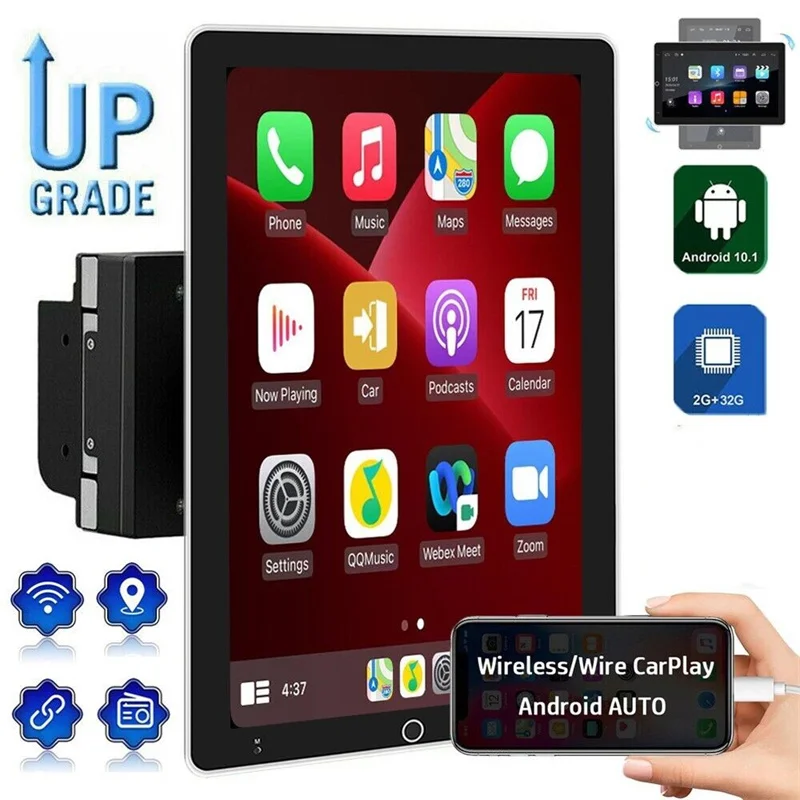 

Автомагнитола 2DIN, поворотный сенсорный экран 10,1 дюйма, Android 11,0, радио, GPS, Wi-Fi, MP5 плеер, GPS, Wi-Fi, Авторадио, сенсорный экран