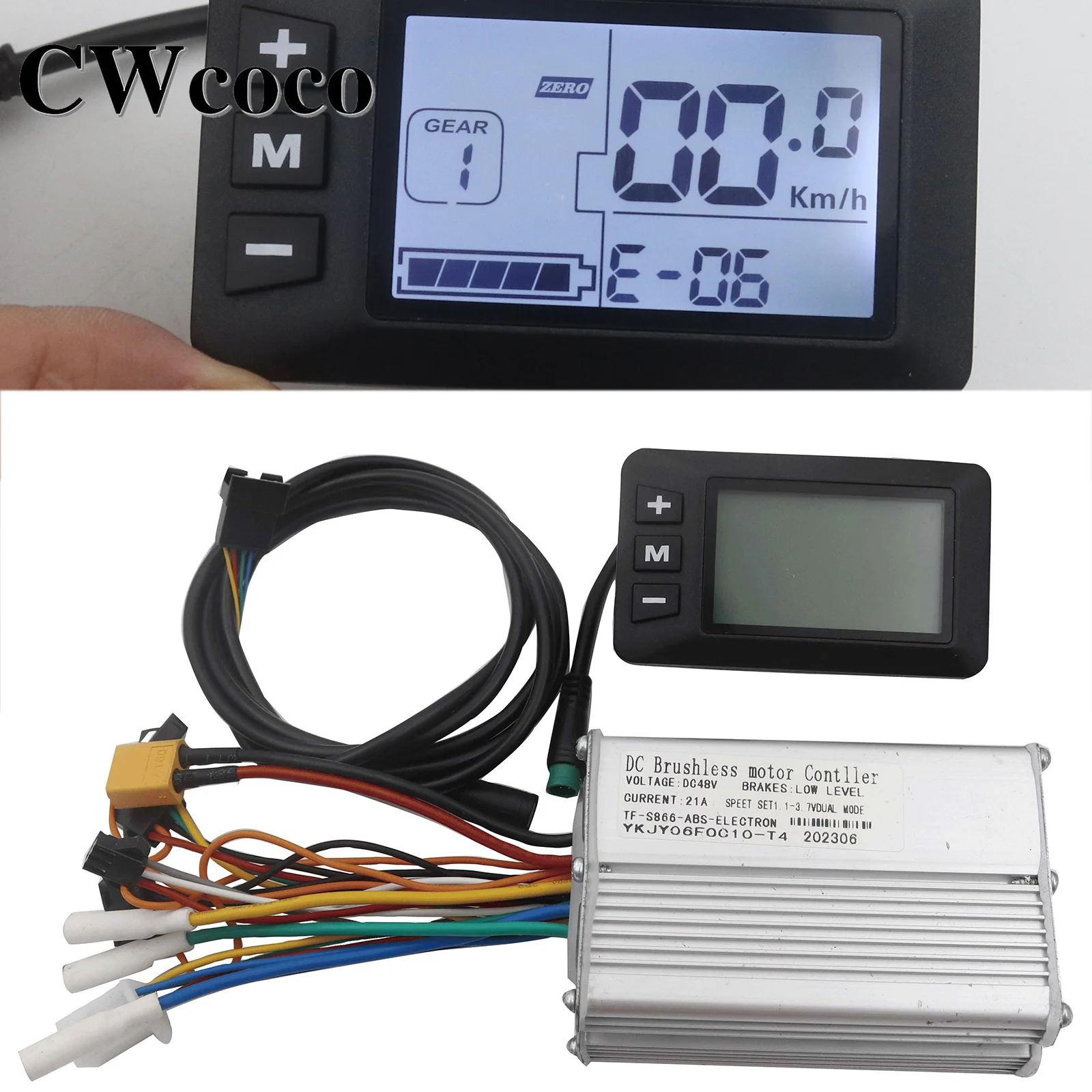 

48V 21A New Type Electric Bike DC Brushless Motor Controller With Colour Screen S866 LCD Display For Electric Scooter