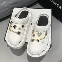 fashion trend summer women shoes garden shoes sandals chain charms sweet sandals platform slippers casual shoes for female