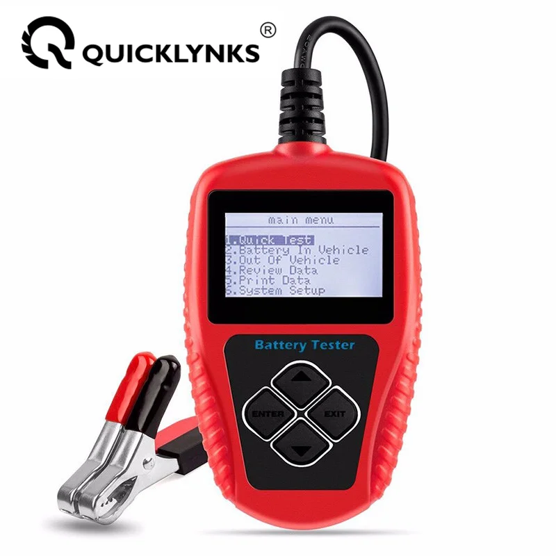 Прибор для проверки автомобильных аккумуляторов QUICKLYNKS BA101, 12 В, 24 В, быстрый тест 2000CCA, проверка заряда и яркости батареи, автомобильный инструмент для проверки автомобильной нагрузки PK KW650