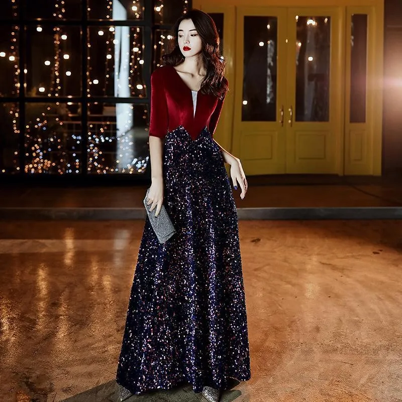 Бархатный банкет темпераментный прием приемник для выступления платья