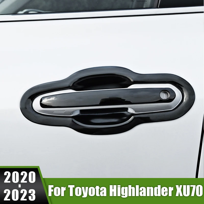 

For Toyota Highlander XU70 Kluger 2020 2021 2022 2023 Hybrid Stainless Car Outer Side Door Bowl Handle Frame Trim Sticker Cover