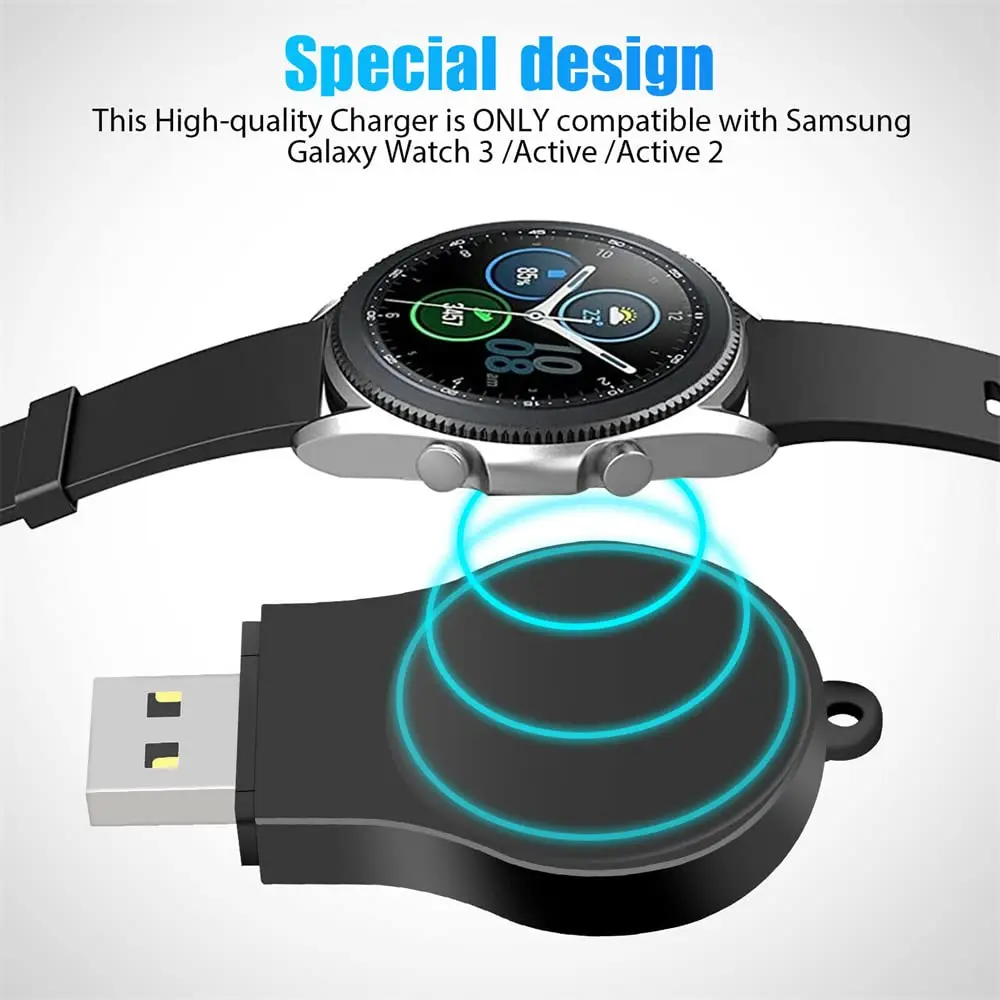 Зарядное устройство USB для Samsung Galaxy Watch 4 Classic 3 Active 2 дорожный беспроводной брелок