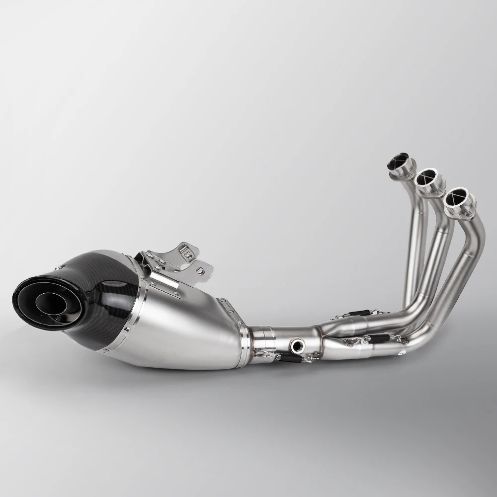 

Для YAMAHA MT09 FZ09 XSR900 система бега слипоны 51 мм передняя трубка Соединительная труба подключение оригинальной полной выхлопной системы мотоцикла