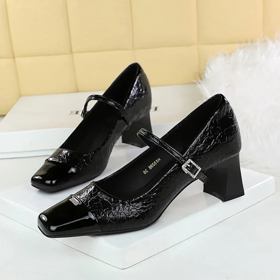 BIGTREE женская обувь весенние женские туфли-лодочки с квадратной головкой модная