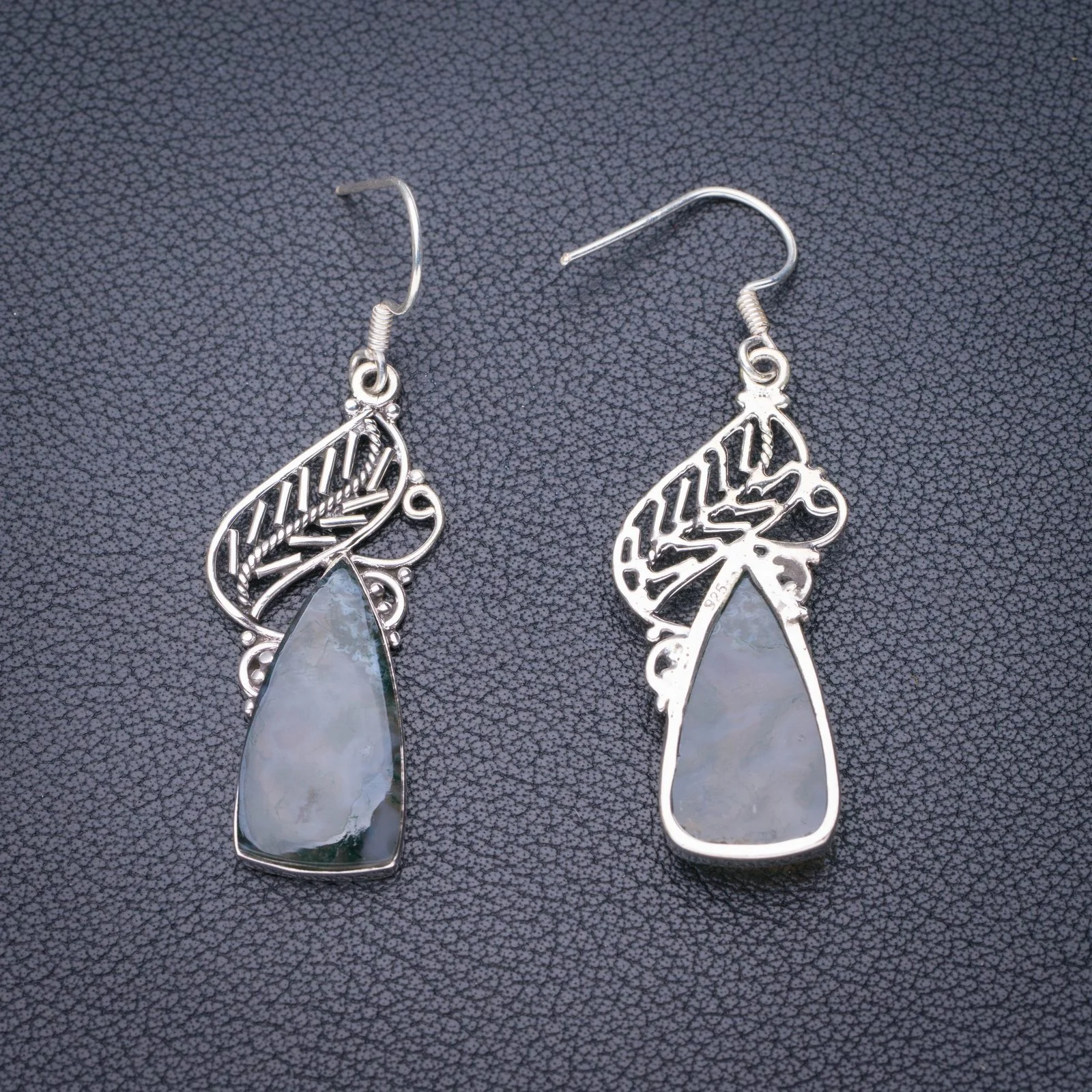 

Серьги из серебра с натуральным Мохом и агатом, 2 дюйма, E6227
