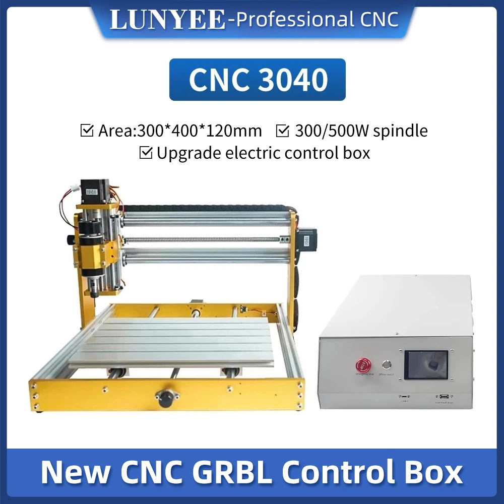 LUNYEE CNC 3040 500w Spindle Wood Router DIY Milling Machine GRBL Controler CNC Engraving Router for Acrylic Metal PCB Carving