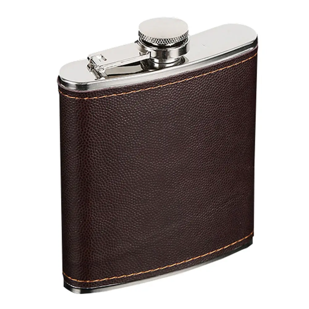 

Mini Stainless Steel Wine Bottle 7oz/8oz/9oz PU Leather Surface Hip Flask Portable Travel Whiskey Alcohol Liquor