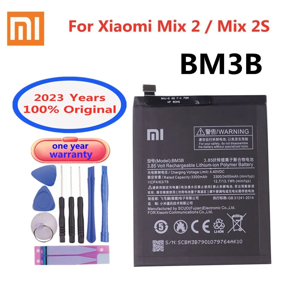 2023 год новый оригинальный высококачественный аккумулятор BM3B для Xiaomi Mi Mix 2 Mix2 / Mix 2S Mix2S 3300 мАч мобильный телефон аккумулятор + Инструменты