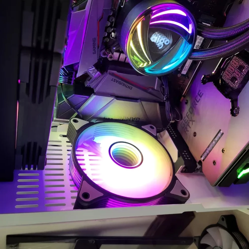 Aigo AR12PRO чехол для компьютера вентилятор ventoinha PC 120 мм rgb 4pin ШИМ Вентилятор