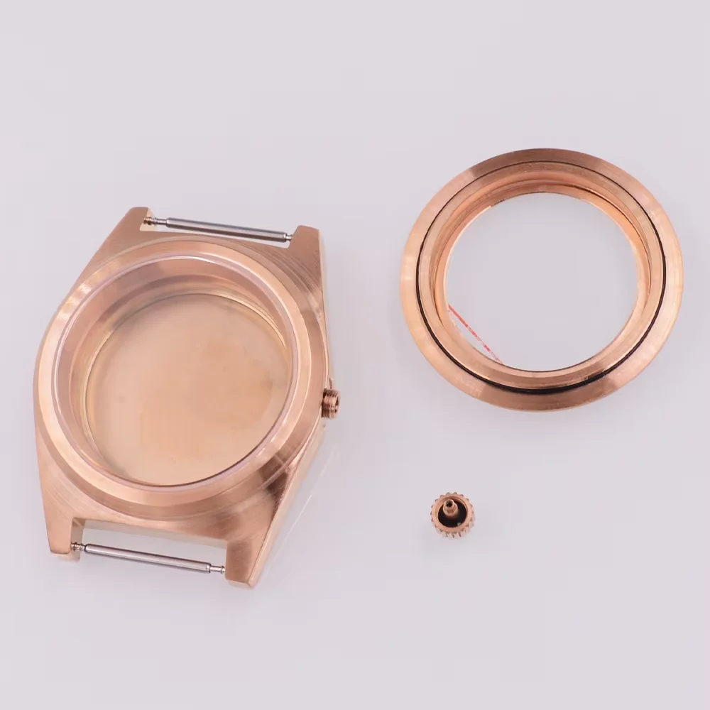 Корпус для часов из розового золота 38 мм сапфировое стекло подходит механизма NH35