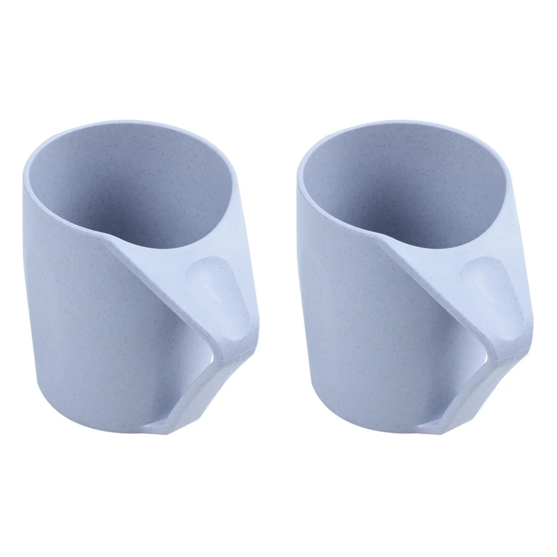 

2X Break-Resistant Creative Coffee/Tea Mug Cup Wheat Straw + Food Grage PP Plastic Color:Blue