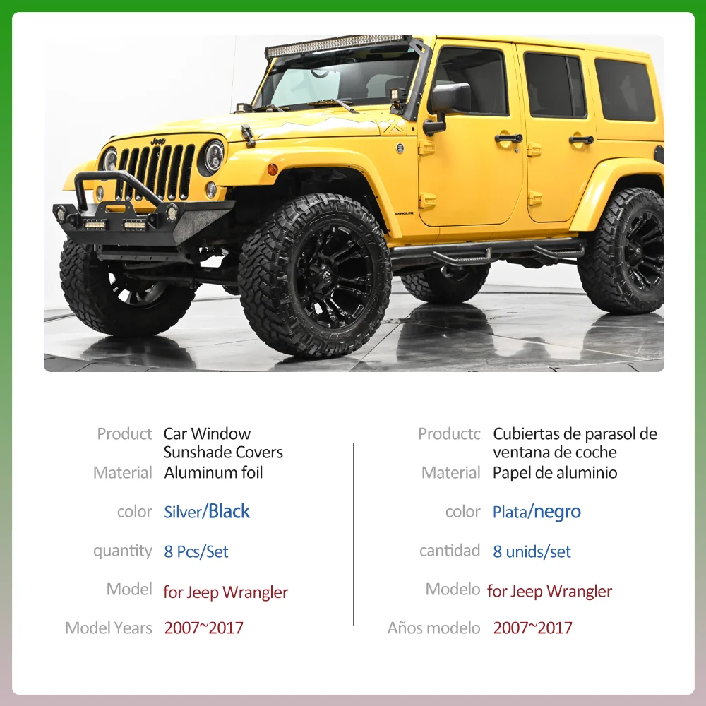 Фото Автомобильные солнцезащитные козырьки для Jeep Wrangler JK J8 TJL-J8 2007 ~ 2017, занавеска на лобовое стекло, боковой козырек на крыше, набор чехлов на крыше, аксессуары №3