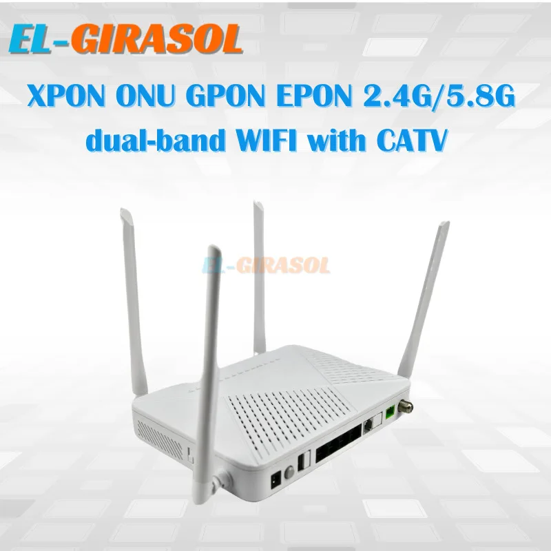XPON ONU GPON EPON 2.4G/5.8G двухдиапазонный Wi-Fi с мульти-SSID CATV RF OUT 4X1G TR069 IPV4 IPV6 оптоволоконное