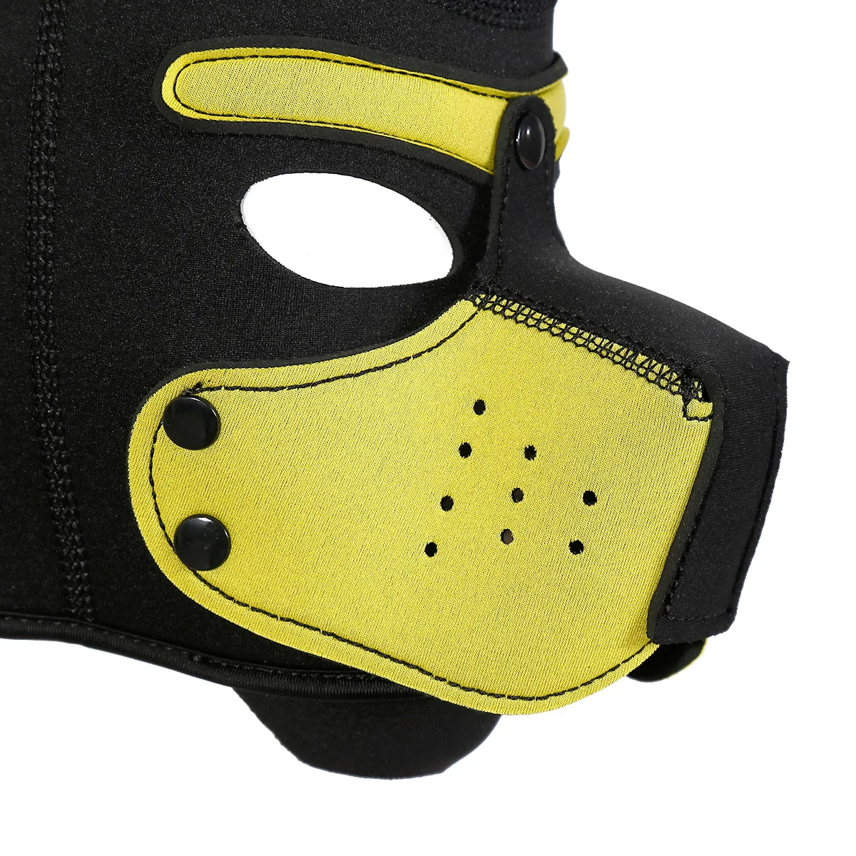 Мужские и женские латексные головные уборы с отверстиями для рта собак на все