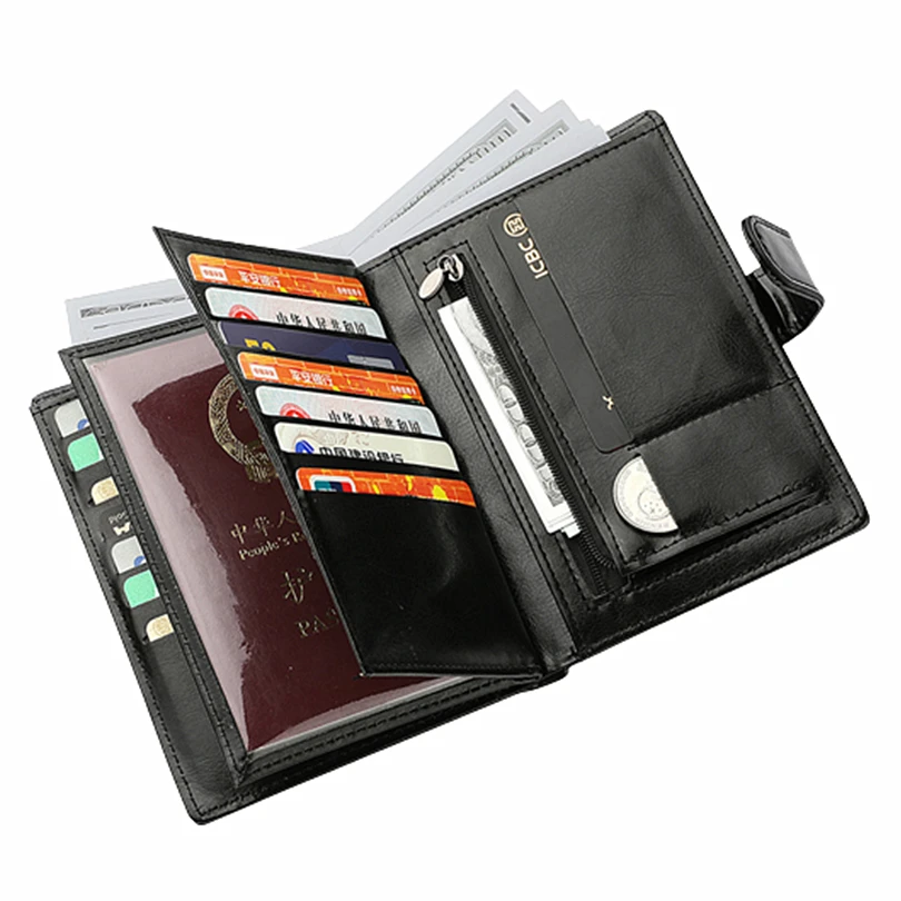 

LLD Multi-Function Passport Cover for Business Trip Travel Credit Card Protection Case SIM Card Badge Holders Wallet