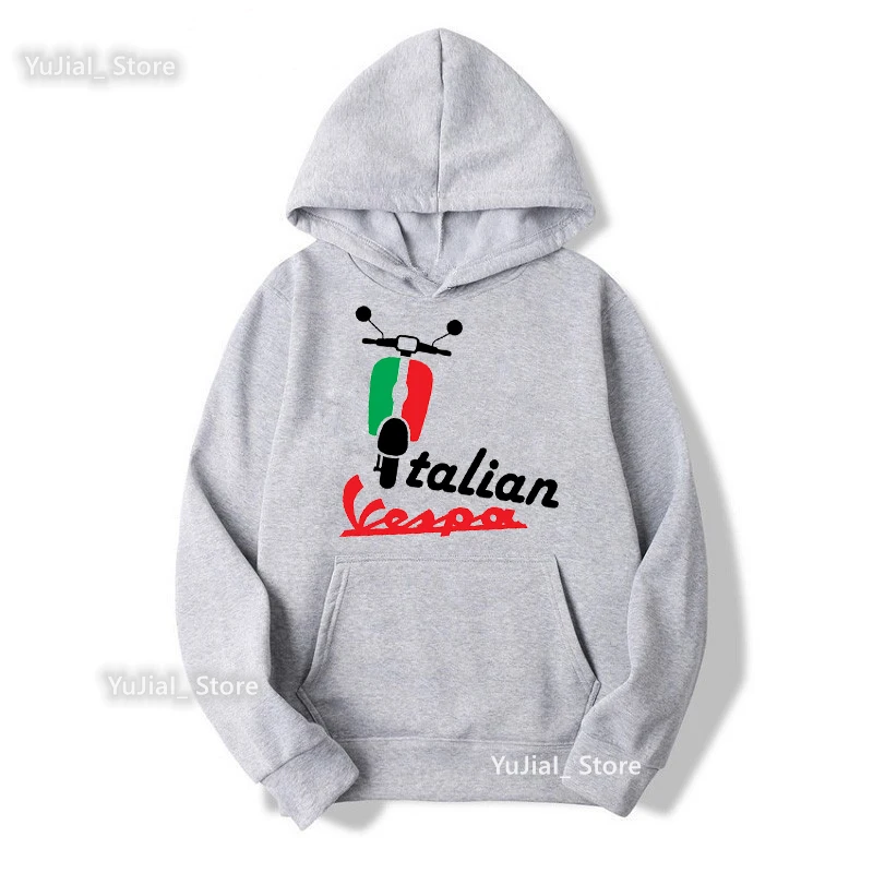 

Vespa Scooter Graphic Print Cap Hoodies Women Vintage Roman Holiday Sweatshirt Femme Fashion Hispter Pink/White/Gray Clothes