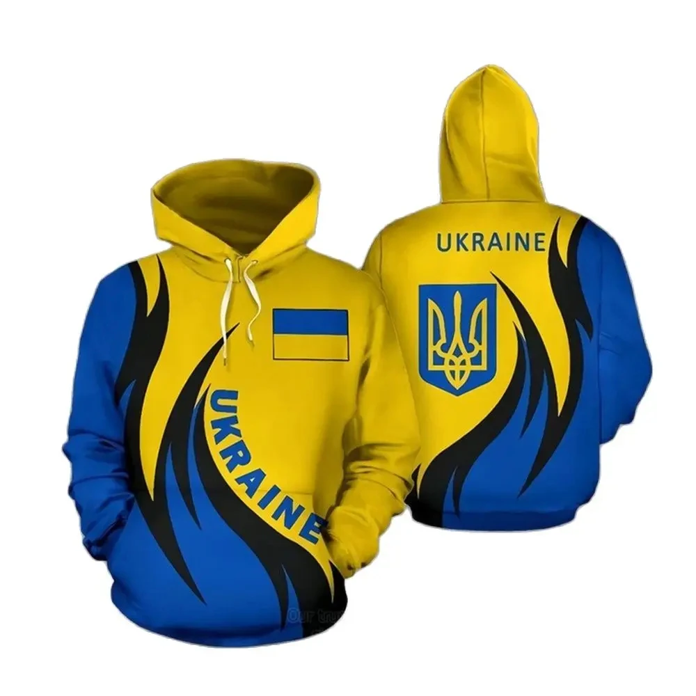 

Hoodies 3d Print Ukrainian Flag National Emblem Sweatshirts Men Women Unisex Hooded Oversize Camouflage Fashion Sweatshirts Coat