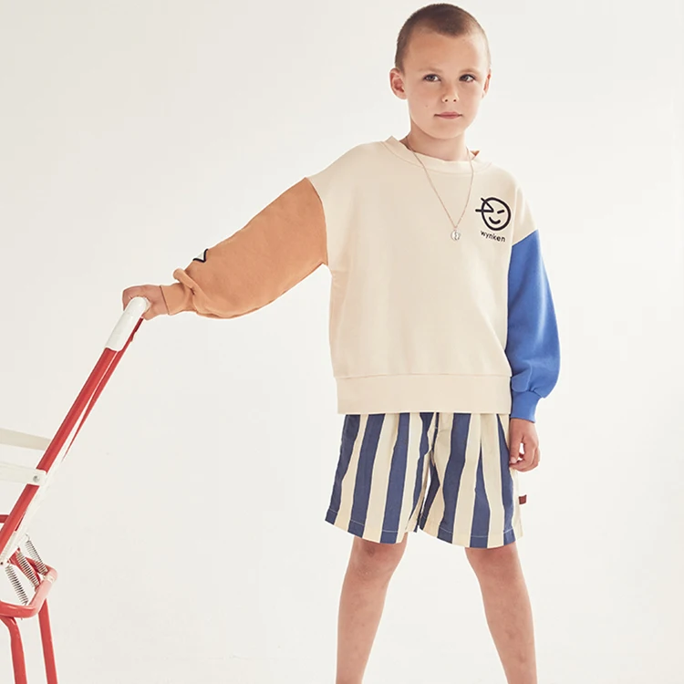 Спортивные штаны SS22 для детей хлопковые свитшоты в синюю полоску с длинным