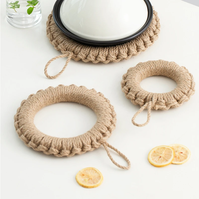 

Креативный Плетеный вручную соломенный кухонный коврик для сковородок, теплоизоляционный коврик, домашний термостойкий Настольный коврик