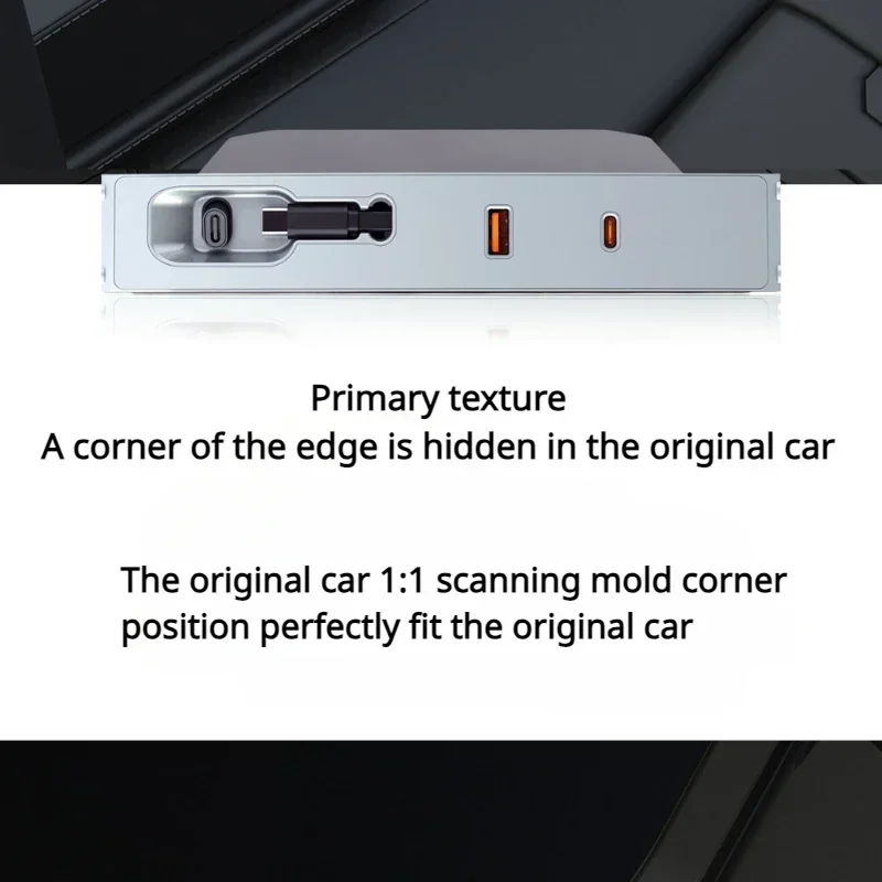 Фото Док-станция для Tesla Model Y Juniper/Model 3+ USB-концентратор Док-станция 80 Вт PD Type C Центральное управление Расширение быстрой зарядки №5
