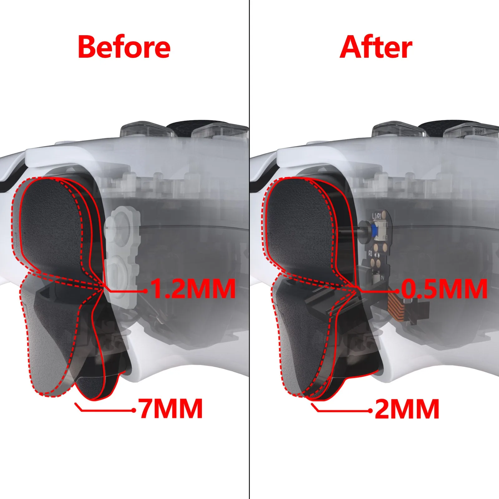 Экстремальная тактильная версия кистевой триггер для волос Наплечные кнопки