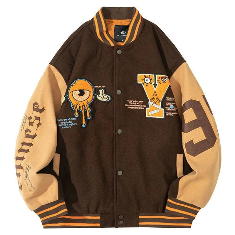 

Men Women Letter Embroidery Varsity Jackets Japanese Thin Oversized Spring Autumn Baseball Jacket Coat Hip Hop Harajuku College