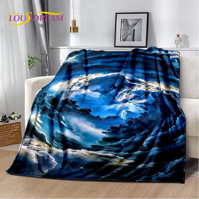 

3D Natural ,Tornado, Cloud Soft Plush Blanket,Flannel Blanket Throw Blanket for Living Room Bedroom Bed Sofa Picnic Kids Office