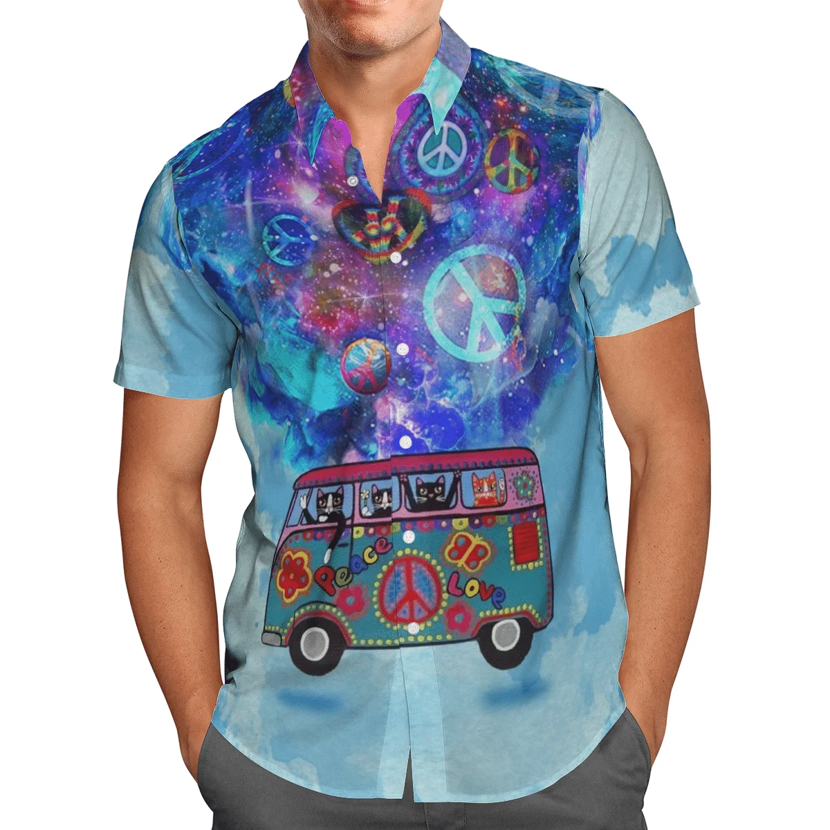 Hippie Hawaiian Shirt Button shirts Summer Holiday Casual Beach Short-sleeve 3D Printed 2022 Fashion Mens Hip Hop Lapel US Size