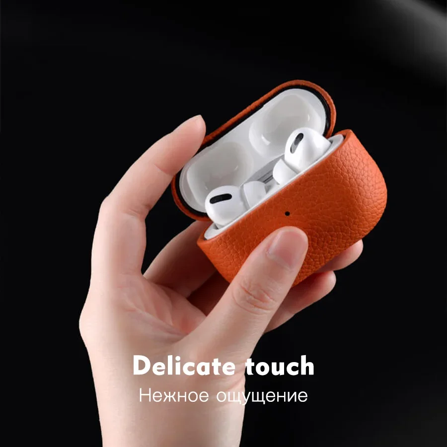 Фото Защитный чехол Melkco из натуральной кожи для AirPods Pro, защитный чехол для Bluetooth-гарнитуры для Apple AirPods 3 2, высококачественный чехол для гарнитуры №5