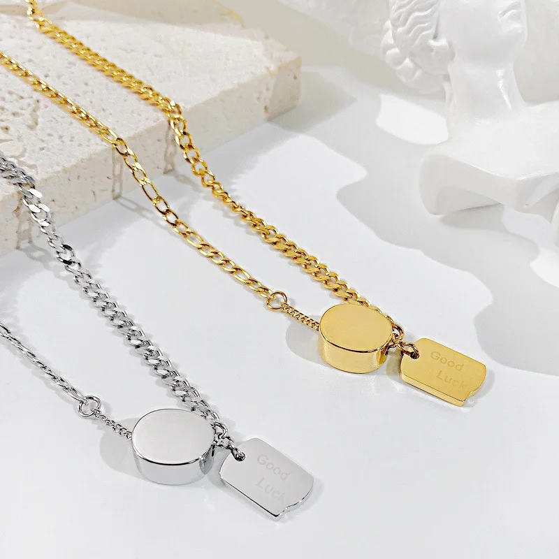 

Simple Silver Neck Chain Necklace Office Lady Gold Color Pendant For Women Fashion Jewelry Wedding Party Gifts Free Shipping